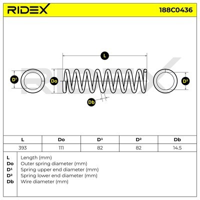 Suspension Spring RIDEX 188C0436 188C0436 - photo 5