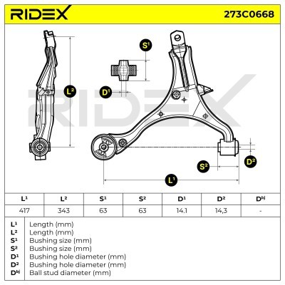Control Arm RIDEX 273C0668 273C0668 - photo 3