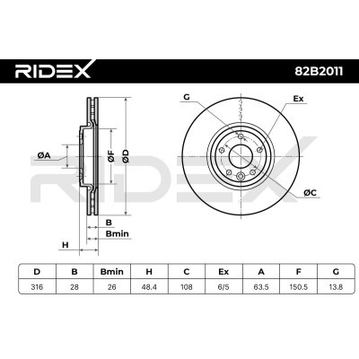 Brake Disc RIDEX 82B2011 82B2011 - photo 6