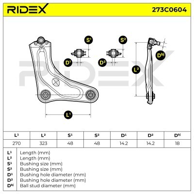 Control Arm RIDEX 273C0604 273C0604 - photo 6