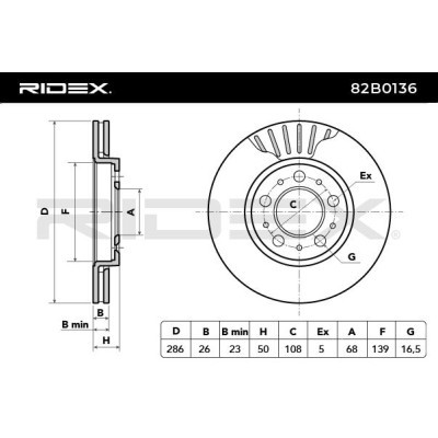 Brake Disc RIDEX 82B0136 82B0136 - photo 5