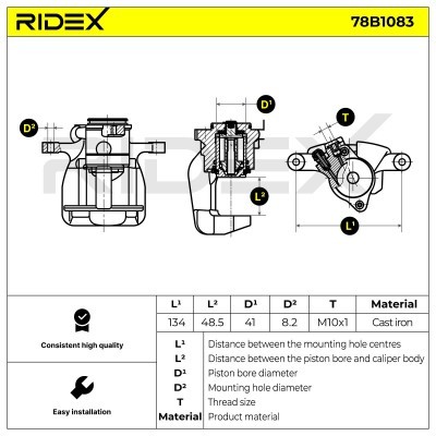 Brake Caliper RIDEX 78B1083 78B1083 - photo 6