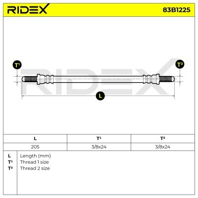 Brake Hose RIDEX 83B1225 83B1225 - photo 5