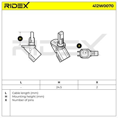 ABS Sensor RIDEX 412W0070 412W0070 - photo 6