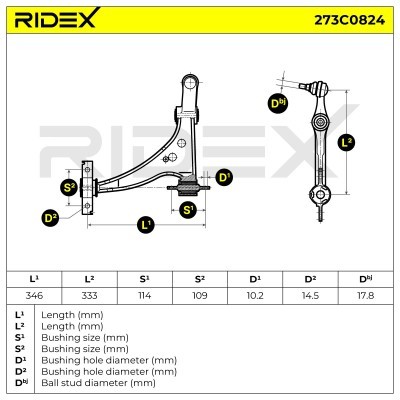 Control Arm RIDEX 273C0824 273C0824 - photo 4