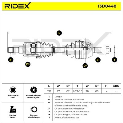 Drive Shaft RIDEX 13D0448 13D0448 - photo 11