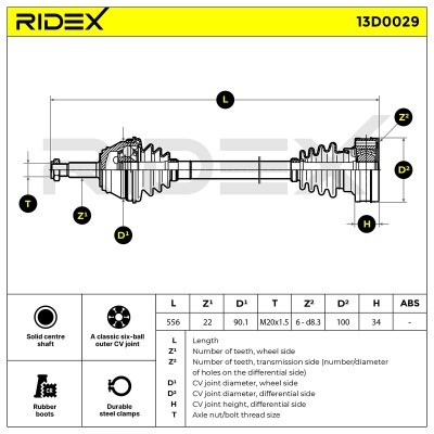 Drive Shaft RIDEX 13D0029 13D0029 - photo 8
