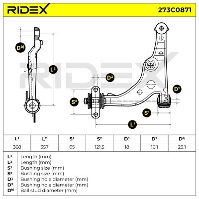 Control Arm RIDEX 273C0871 273C0871 - photo 5