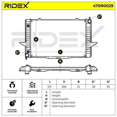 Radiator, Engine Cooling RIDEX 470R0029 470R0029 - photo 4