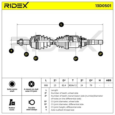 Drive Shaft RIDEX 13D0501 13D0501 - photo 5