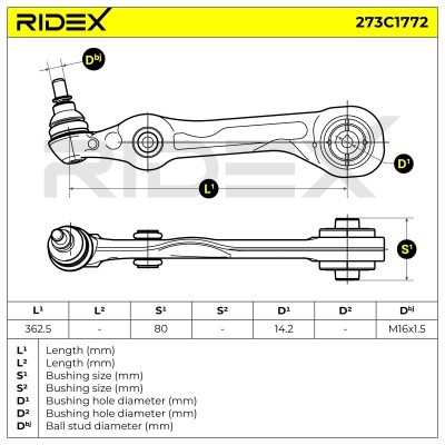 Control Arm RIDEX 273C1772 273C1772 - photo 5