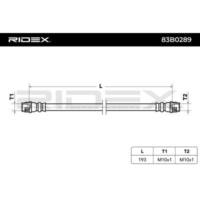 Brake Hose RIDEX 83B0289 83B0289 - photo 3