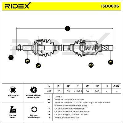 Drive Shaft RIDEX 13D0606 13D0606 - photo 7