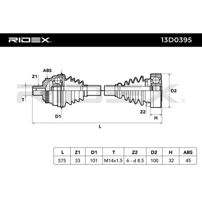 Drive Shaft RIDEX 13D0395 13D0395 - photo 5
