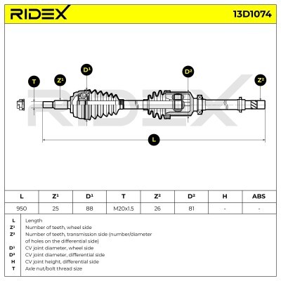 Drive Shaft RIDEX 13D1074 13D1074 - photo 7