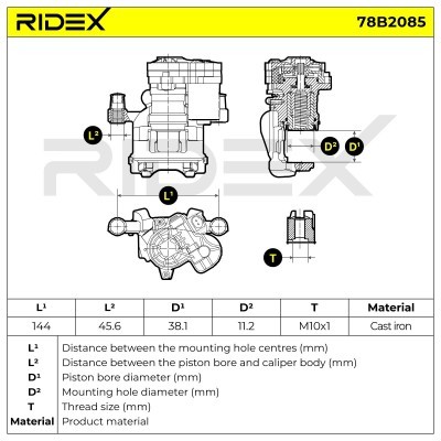 Brake Caliper RIDEX 78B2085 78B2085 - photo 8