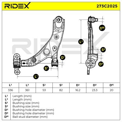 Control Arm RIDEX 273C2025 273C2025 - photo 8