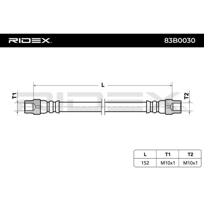 Brake Hose RIDEX 83B0030 83B0030 - photo 3