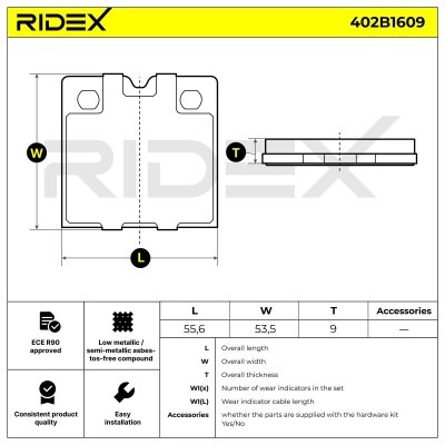 Brake Pads Set RIDEX 402B1609 402B1609 - photo 7