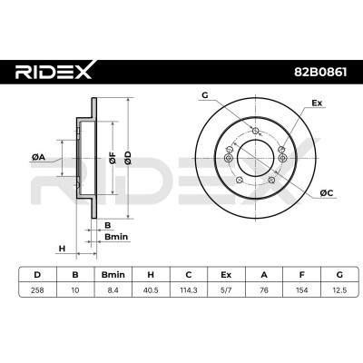 Brake Disc RIDEX 82B0861 82B0861 - photo 3
