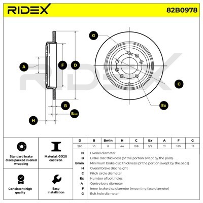 Brake Disc RIDEX 82B0978 82B0978 - photo 5