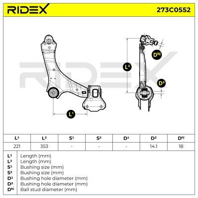 Control Arm RIDEX 273C0552 273C0552 - photo 4
