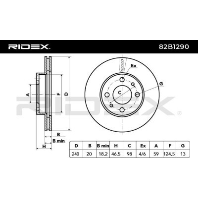 Brake Disc RIDEX 82B1290 82B1290 - photo 3