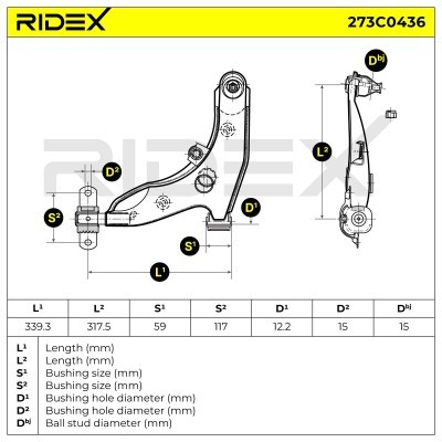 Control Arm RIDEX 273C0436 273C0436 - photo 4