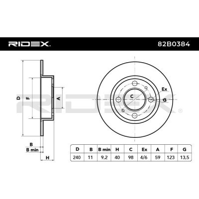 Brake Disc RIDEX 82B0384 82B0384 - photo 3