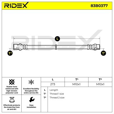 Brake Hose RIDEX 83B0377 83B0377 - photo 6