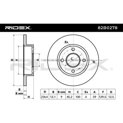 Brake Disc RIDEX 82B0278 82B0278 - photo 3