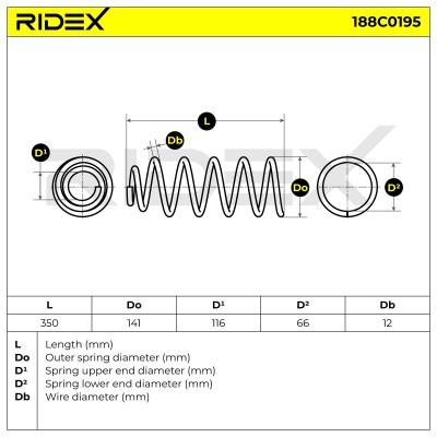 Suspension Spring RIDEX 188C0195 188C0195 - photo 3