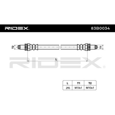 Brake Hose RIDEX 83B0034 83B0034 - photo 3