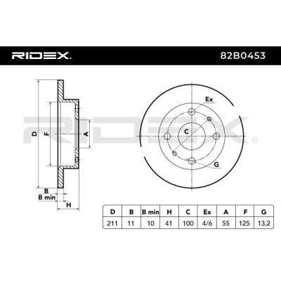 Brake Disc RIDEX 82B0453 82B0453 - photo 5