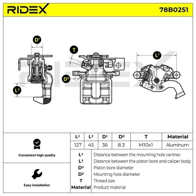 Brake Caliper RIDEX 78B0251 78B0251 - photo 5