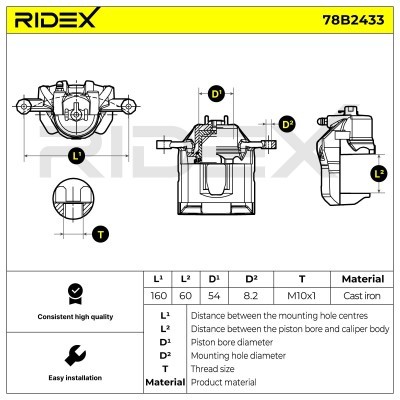 Brake Caliper RIDEX 78B2433 78B2433 - photo 7
