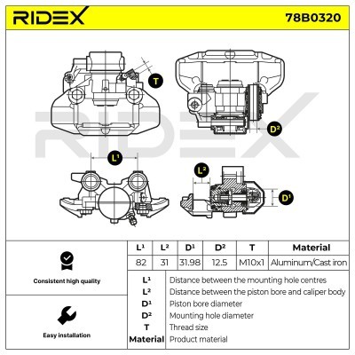 Brake Caliper RIDEX 78B0320 78B0320 - photo 8