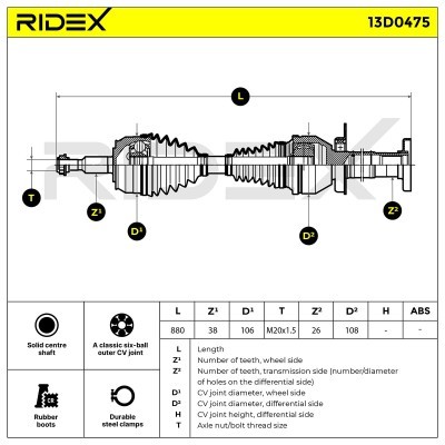 Drive Shaft RIDEX 13D0475 13D0475 - photo 7
