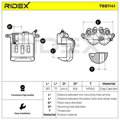 Brake Caliper RIDEX 78B1141 78B1141 - photo 5