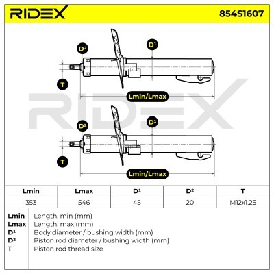 Shock Absorber RIDEX 854S1607 854S1607 - photo 5