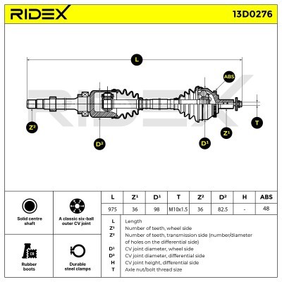 Drive Shaft RIDEX 13D0276 13D0276 - photo 7