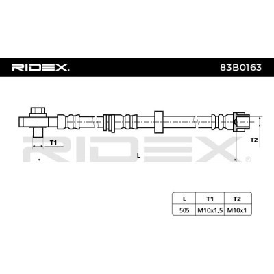 Brake Hose RIDEX 83B0163 83B0163 - photo 3