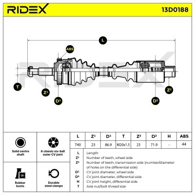Drive Shaft RIDEX 13D0188 13D0188 - photo 7