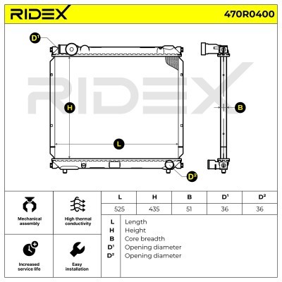 Radiator, Engine Cooling RIDEX 470R0400 470R0400 - photo 5