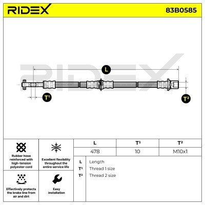 Brake Hose RIDEX 83B0585 83B0585 - photo 6