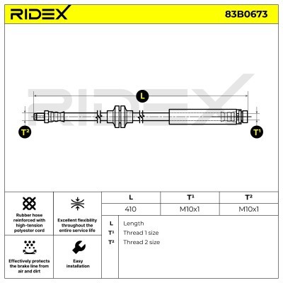 Brake Hose RIDEX 83B0673 83B0673 - photo 6