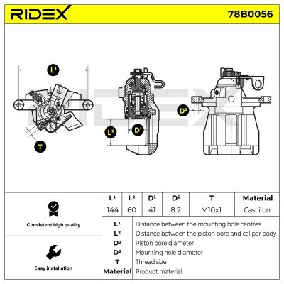 Brake Caliper RIDEX 78B0056 78B0056 - photo 5
