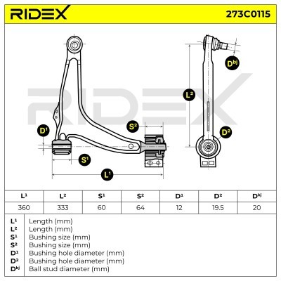 Control Arm RIDEX 273C0115 273C0115 - photo 7