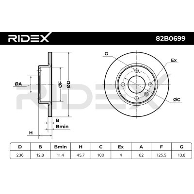 Brake Disc RIDEX 82B0699 82B0699 - photo 3