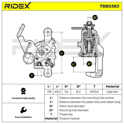 Brake Caliper RIDEX 78B0383 78B0383 - photo 5